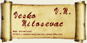 Vesko Miloševac vizit kartica